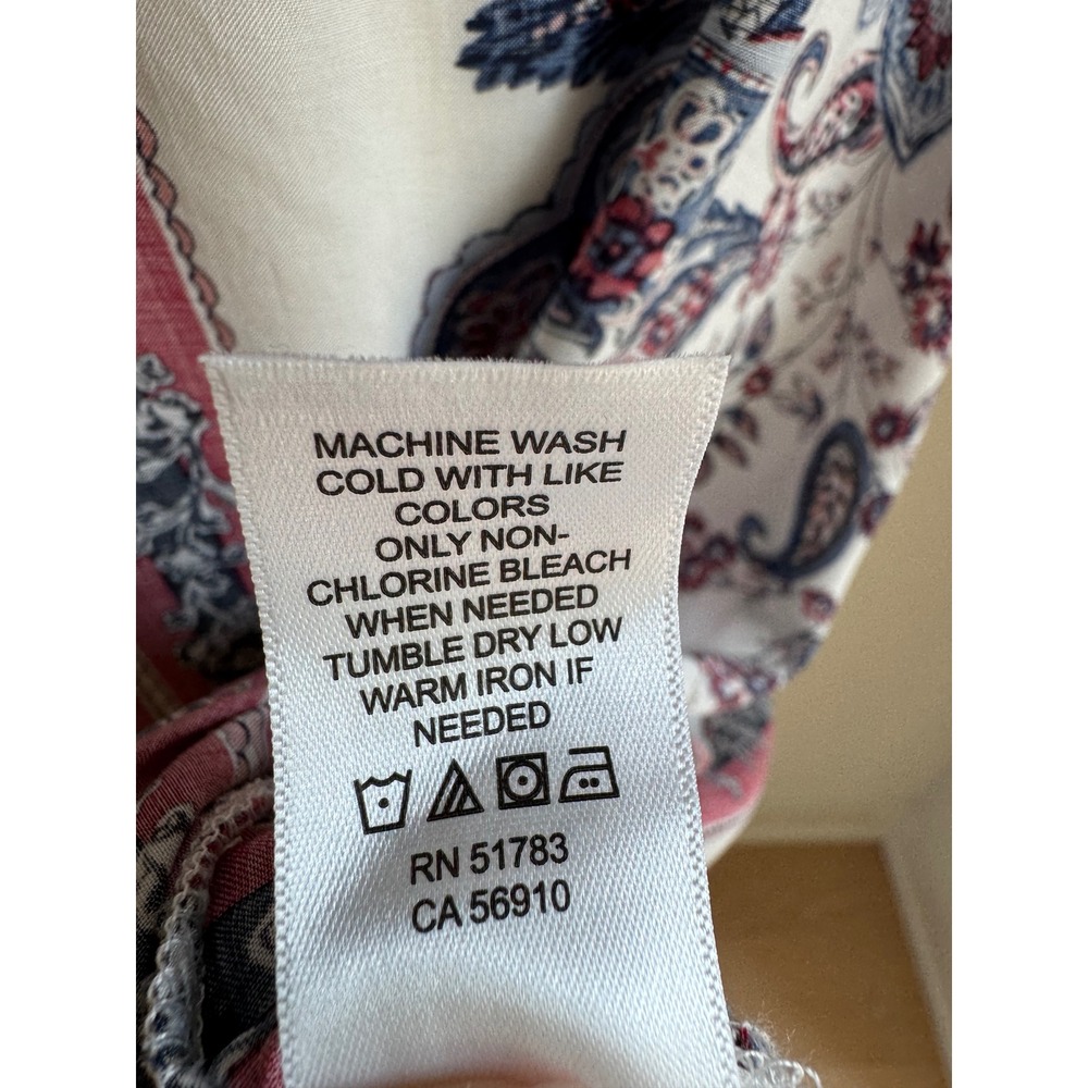Maurices Womens 3X Paisley Floral Kimono Wrap Red Blue White Boho Open Front NEW - Picture 11 of 12